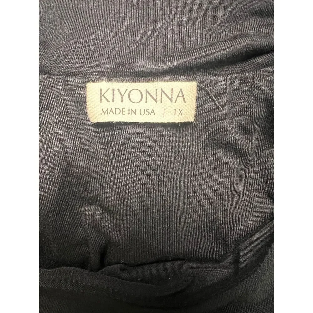 NWT Kiyonna Women's Ruched Bianca Cold Shoulder Bodycon Midi Dress Black 1X - Picture 6 of 6